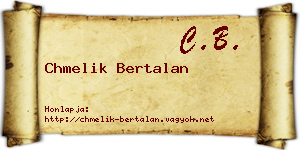 Chmelik Bertalan névjegykártya